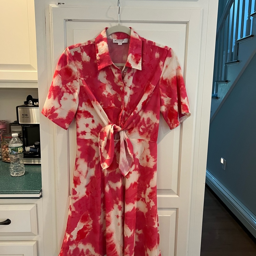 Thakoon Red and White Tie-Dye Dress